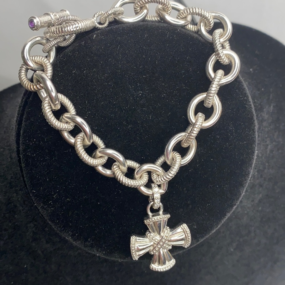 Judith Ripka .925 Braclet Maltese Cross 47g